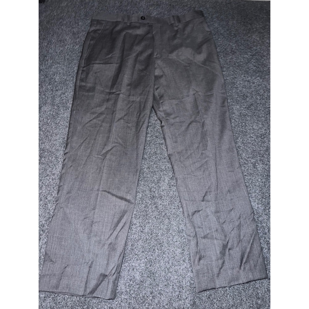 Stafford Mens Classic Fit Gray 100% Wool Dress Pants Suit Separates 36x29